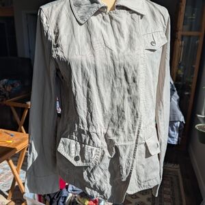 Talbots Women's Size 10 Rain Jacket Beige Durable For Sailing/Boating Zip Snap